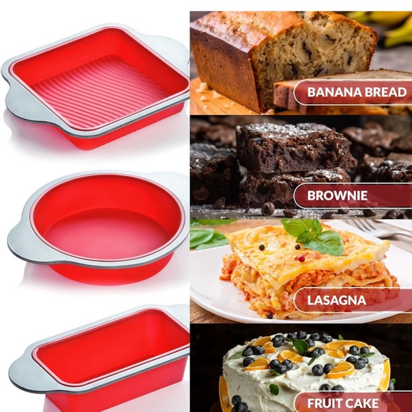 Kitchen Silicone Baking Pans Set. 3 PCS Professional Silicone Non-Stick - Picture 4 of 6